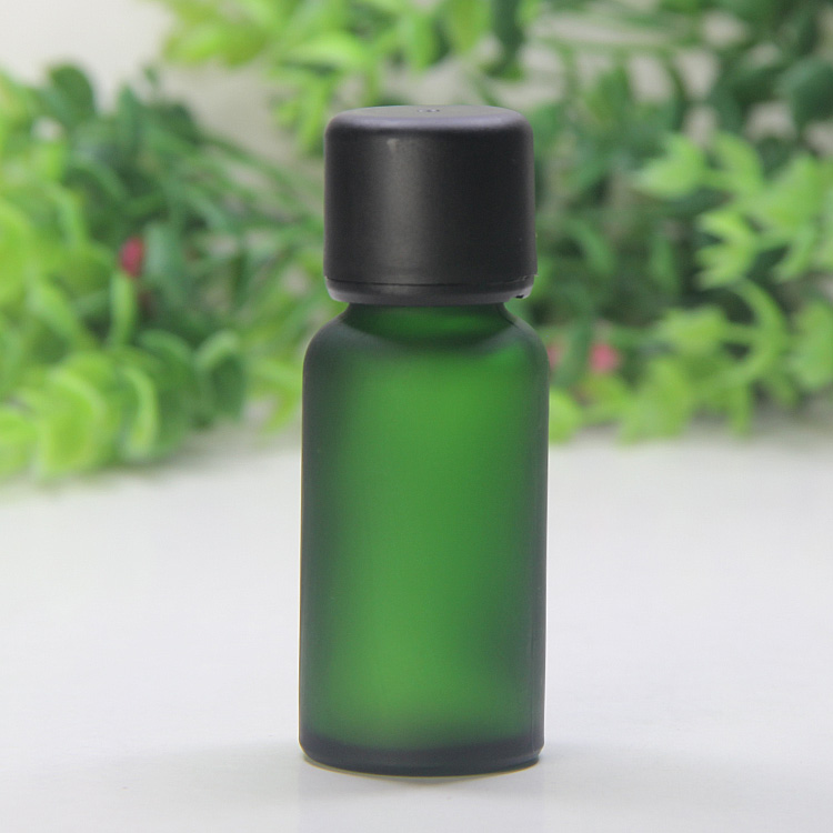 綠色磨砂玻璃瓶精油瓶子帶進口防盜蓋內(nèi)塞
